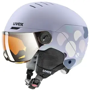 Uvex Rocket Jr Visor cool-lavender/abstract-matt - Kinder skihelm pas cher