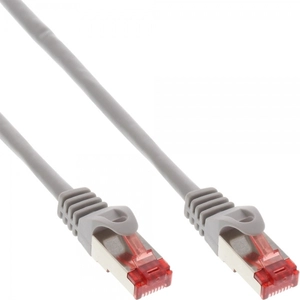 Câble de raccordement InLine® S / FTP PiMF Cat.6 250 MHz sans cuivre halogène gris 0,5 m pas cher