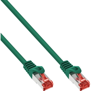 InLine 76922G Câble patch S/FTP (PiMf) Cat. 6 250 MHz sans halogène Cuivre Vert 0,25 m pas cher