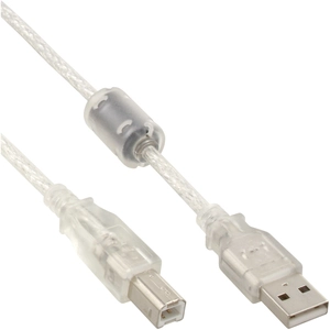 InLine USB naar USB-B kabel - USB2.0 - tot 2A / transparant - 0,30 meter pas cher