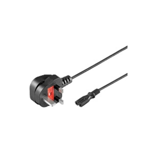 Wentronic câble dalimentation (prise de courant au royaume-uni sur la double rainure) 1,8 m noir goobay 93959 pas cher
