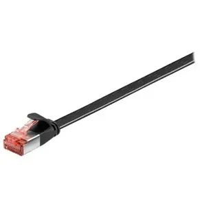 Goobay - cat 6 Câble de liaison plat, u/ftp, Noir, 2 m (94233) pas cher