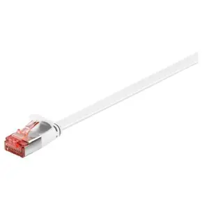 goobay 94917" Cat 6" Câble patch plat U/FTP Blanc/noir 2 m