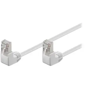 Comparateur de prix : CAT 5e Câble de Liaison 2x 90° Coudés, F/UTP, Blanc, 0.5 m Longueur