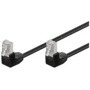 Comparateur de prix : goobay Goobay Patchk CAT5e F/UTP 2x90° bk 1.00m - Switch - Stroke (96078)