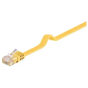 Goobay 96396 CAT 6 U/UTP Câble de Liaison Plat, Jaune, 0.5m Longueur pas cher