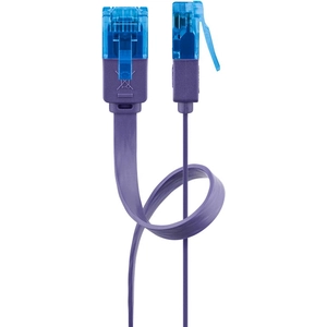 Goobay 96324 CAT 6 A U/UTP Câble de Liaison Plat, Violet, 2m Longueur pas cher