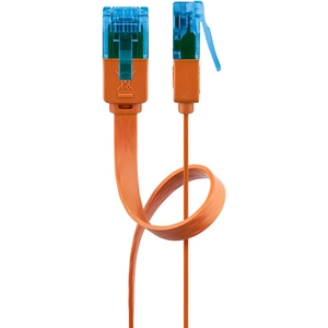 Goobay 96310 CAT 6 A U/UTP Câble de Liaison Plat, Orange, 1m Longueur pas cher