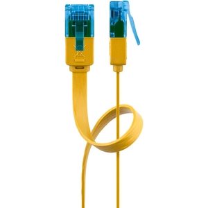 Goobay 96318 CAT 6 A U/UTP Câble de Liaison Plat, Jaune, 2m Longueur pas cher