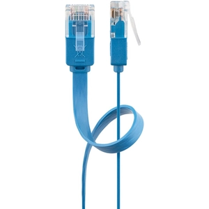 Goobay 96413 CAT 6 U/UTP Câble de Liaison Plat, Bleu, 2m Longueur pas cher