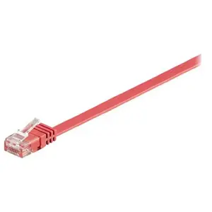Goobay 96418 CAT 6 U/UTP Câble de Liaison Plat, Rouge, 3m Longueur pas cher