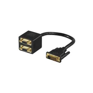 Goobay CABLE REPARTITEUR DVI-I / 2x VGA PLAQUE OR pas cher