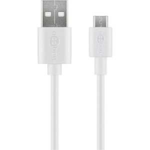 Câble USB 2.0 / MicroUSB Goobay - Blanc pas cher