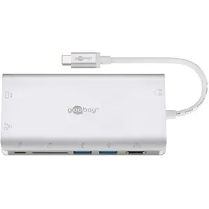 goobay Adaptateur USB 3.0 Type C vers HDMI, RJ45 Gigabit, Lecteur de C... pas cher