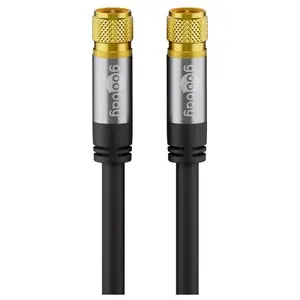 Comparateur de prix : Câble de raccordement Goobay 70672 [1x F mâle - 1x F mâle] 5.00 m noir