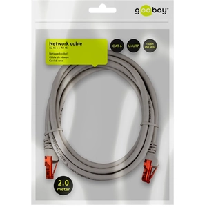 Goobay 72575 CAT 6 câble de liaison U/UTP Gris - mélange de cuivre CCA pas cher