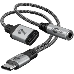 Goobay Câble USB-C vers USB-C + Jack 3.5 mm (M/F) - 1.5 m pas cher