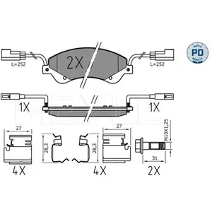 Meyle Remblokkenset schijfrem pas cher