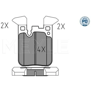 MEYLE Plaquettes de frein X4 pour BMW: Série 2, Série 3, M4, Série 1, M3, Série 4, M2 (Ref: 025 250 2916/PD)