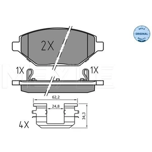 Comparateur de prix : MEYLE Plaquettes de frein X4 pour OPEL: Karl (Ref: 025 225 2218)