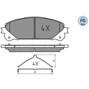 MEYLE Plaquettes de frein X4 pour LEXUS: RX, NX & TOYOTA: RAV4, BZ4X, Highlander & SUZUKI: Across (Ref: 025 244 5218/PD)