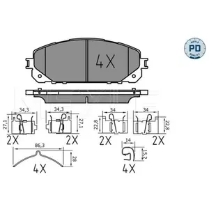 MEYLE Plaquettes de frein X4 pour JEEP: Cherokee (Ref: 025 220 7018/PD) pas cher