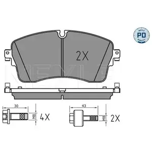MEYLE Plaquettes de frein X4 pour LAND ROVER: Defender, Range Rover, Discovery & JAGUAR: E Pace (Ref: 025 224 8517/PD)