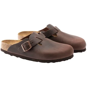 Birkenstock, Unisexe, Chaussons, Sabots Boston Étroits, Marron, (40) pas cher
