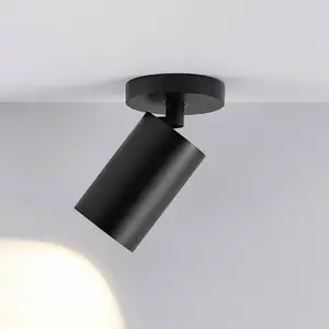 Deko Light 348252 Can Tilt rund, 1x 7,5 W GU10, Schwarz Plafondopbouwarmatuur GU10 7.5 W Zwart pas cher