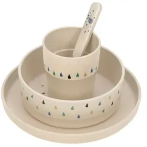 Set vaisselle bébé Lässig Little Water Baleine - beige - TU pas cher