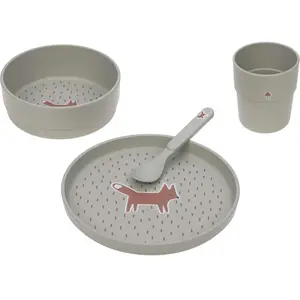 LÄSSIG Set de vaisselle pour enfants (assiettes, gobelets, bols, cuillères) sans mélamine, sans BPA, pour lave-vaisselle et micro-ondes/vaisselle Little Forest Fox pas cher