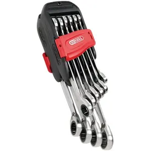KSTOOLS KS Tools Jeu de 10 clés mixtes à cliquet sur double support pas cher