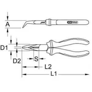 Pince à bec demi-ronds isolé 1000V KS - KSTOOLS - L150 mm - Poignées b... pas cher