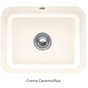 Evier 1 bac VILLEROY ET BOCH Cisterna 60C Crème CeramicPlus avec vidag...