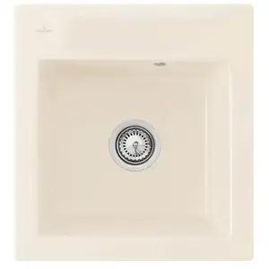 Evier VILLEROY ET BOCH Subway 45 XS Blanc crème - avec Vidage manuel pas cher