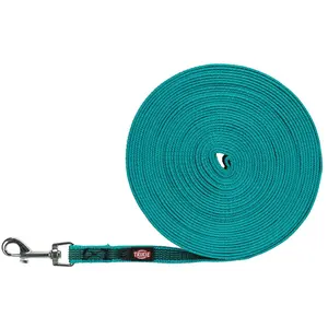 Trixie hondenriem sleeplijn met rubber turquoise - 10 MTR X 1,5 CM pas cher