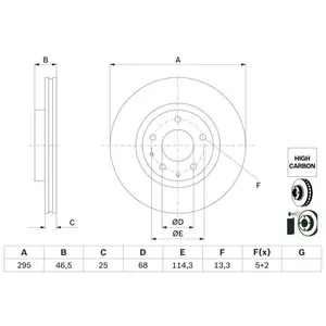 BOSCH Disques de frein pour MAZDA: 3, CX-30 (Ref: 0 986 479 H23) pas cher