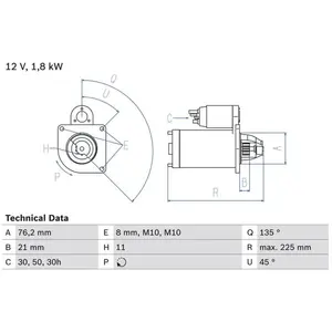 Startmotor 2258 Bosch pas cher