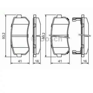 BOSCH Lot de 4 plaquettes de frein BP1051 0986494140 pas cher