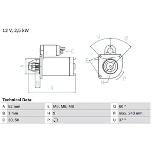 Startmotor 2164 Bosch pas cher