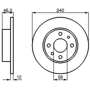 BOSCH Disques de frein pour FIAT: Duna, Fiorino, Siena, Panda, Uno, 147, ELBA & LANCIA: Y10 & INNOCENTI: Elba & AUTOBIANCHI: Y10 (Ref: 0 986 478 353) pas cher