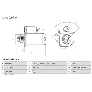 Startmotor 2197 Bosch