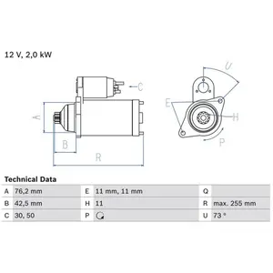 Startmotor 2436 Bosch pas cher