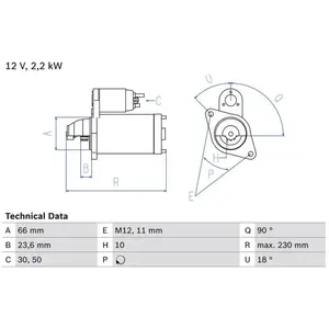 Startmotor 2540 Bosch pas cher