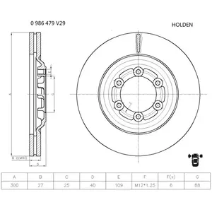 BOSCH Disques de frein pour ISUZU: D-Max (Ref: 0 986 479 V29) pas cher
