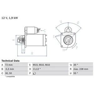 Startmotor 2547 Bosch