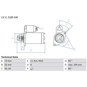 Startmotor / Starter 2564 Bosch