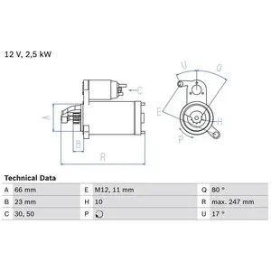 Startmotor 2516 Bosch pas cher