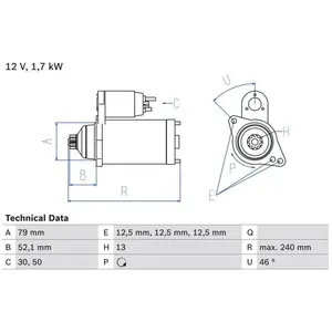 BOSCH Démarreur pour VOLKSWAGEN: Golf Cabriolet, Golf, Eos, Passat, Sc...Vendu paroscaro