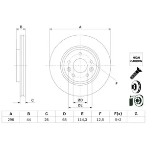 BOSCH Disques de frein pour RENAULT: Koleos (Ref: 0 986 479 F71) pas cher